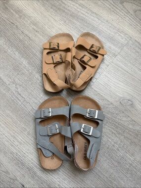 Old Navy Kids Double Buckle Sandals in Tan and Gray bundle